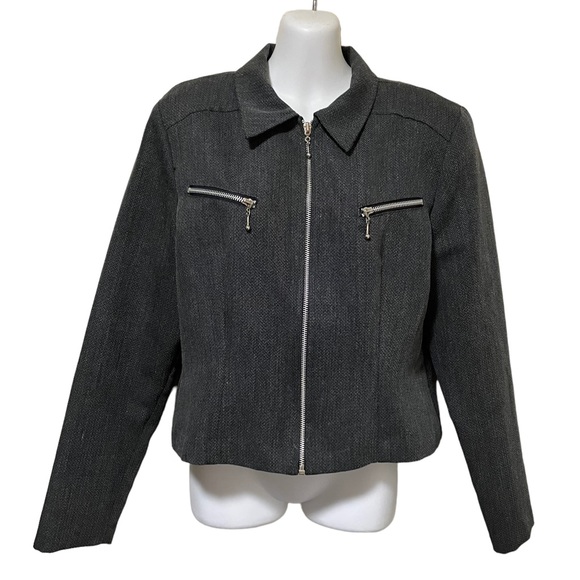 Vintage 90s Star C.C.C. Gray Zip Jacket - Picture 1 of 8